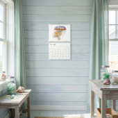 カラフル動物，水色，カスタマイズ可能 カレンダー