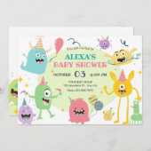 カラフル化おもしろい物パーティー赤ちゃんシャワー 招待状 (正面/裏面)