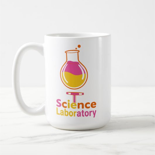 カラフル化学実験の科学研究用フラスコ コーヒーマグカップ (左)