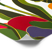 カラフル北欧の花離れフローラ ポスター (角)