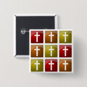 カラフル十字架 缶バッジ (正面&裏面)