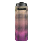 カラフル千鳥格子のピンクから黄色へのグラデーション – タンブラー (正面)