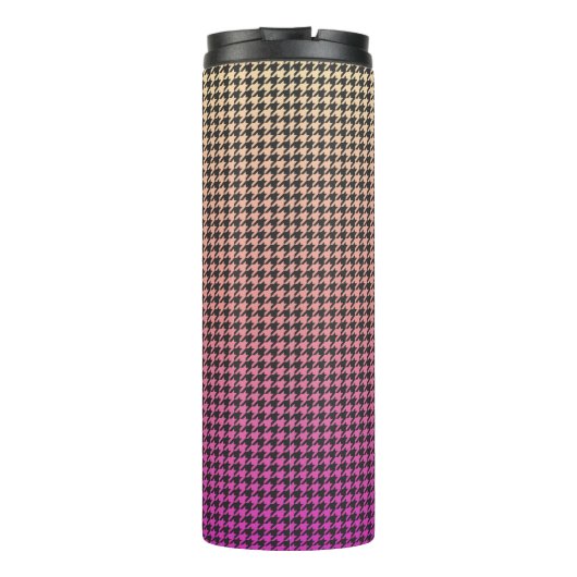 カラフル千鳥格子のピンクから黄色へのグラデーション – タンブラー (裏面)