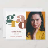 カラフル卒業モダンレトロはっきりした 案内状 (正面)