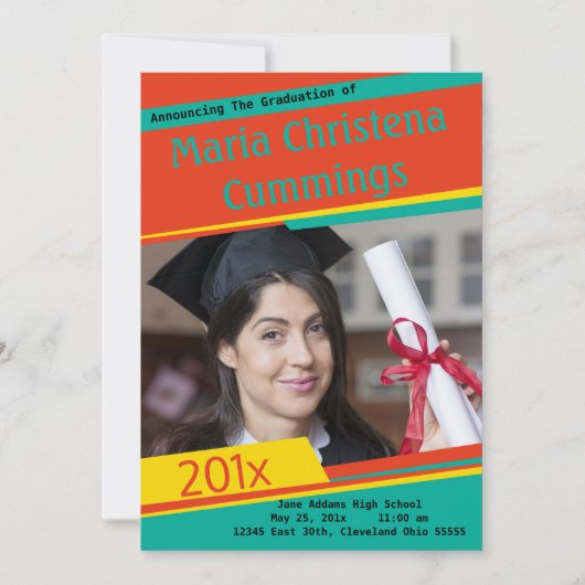 カラフル卒業発表の禁止 案内状 (正面)