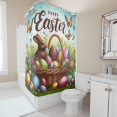 カラフル卵の入ったハッピーイースター シャワーカーテン (インサイチュ)