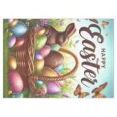 カラフル卵の入ったハッピーイースター テーブルクロス (正面(横))