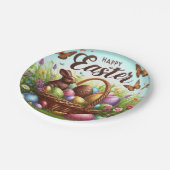 カラフル卵の入ったハッピーイースター ペーパープレート (アングル)