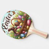 カラフル卵の入ったハッピーイースター 卓球ラケット (横)