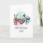 カラフル友達の美容師誕生日カード カード (正面)