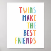 カラフル双子が友最高の人のプリント ポスター (正面)