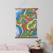 カラフル収縮フローラビーチベクターイラストレーション 吊り下げ型タペストリー (寝室)