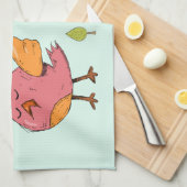 カラフル可愛いお洒落鳥たち キッチンタオル (四つ折り)