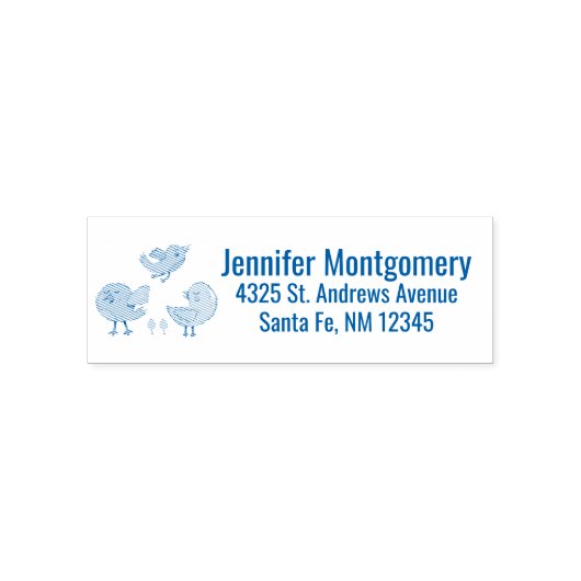 カラフル可愛いお洒落鳥たち セルフインキングスタンプ (デザイン)