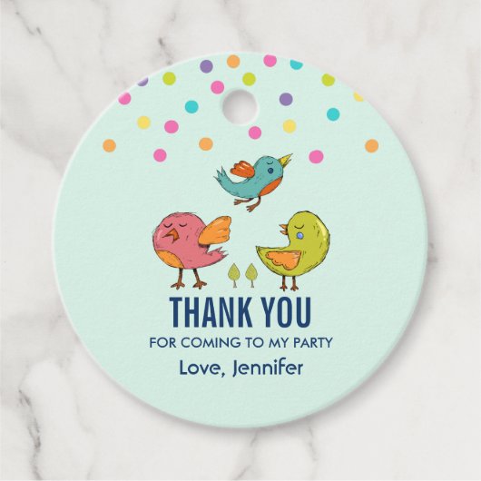 カラフル可愛いお洒落鳥たち フェイバータグ (正面)