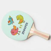 カラフル可愛いお洒落鳥たち 卓球ラケット (横)