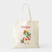 カラフル可愛いモダンガールズキッズトレンディー トートバッグ (正面)