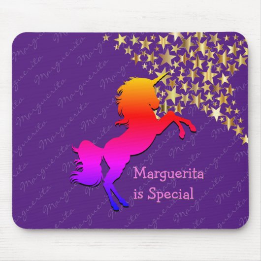 カラフル可愛い一角紫パーソナライズされた色 マウスパッド (正面)