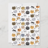 カラフル可愛おもしろいい猫とポー誕生日 招待状 (裏面)