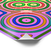 カラフル同心円のタイルデザイン ポスター (コーナー)