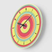 カラフル同心円01 ラージ壁時計 (傾斜)