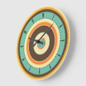 カラフル同心円02 ラージ壁時計 (傾斜)