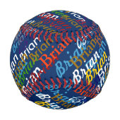 カラフル名のパーソナライズされた作成 野球ボール (裏面)