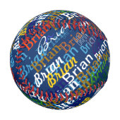 カラフル名のパーソナライズされた作成 野球ボール (正面左)