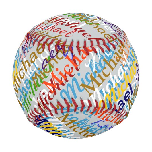 カラフル名パターンパーソナライズされた 野球ボール (裏面)