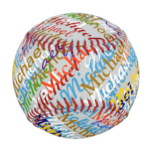 カラフル名パターンパーソナライズされた 野球ボール