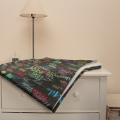 カラフル名前をカスタムするオンブラック フリースブランケット