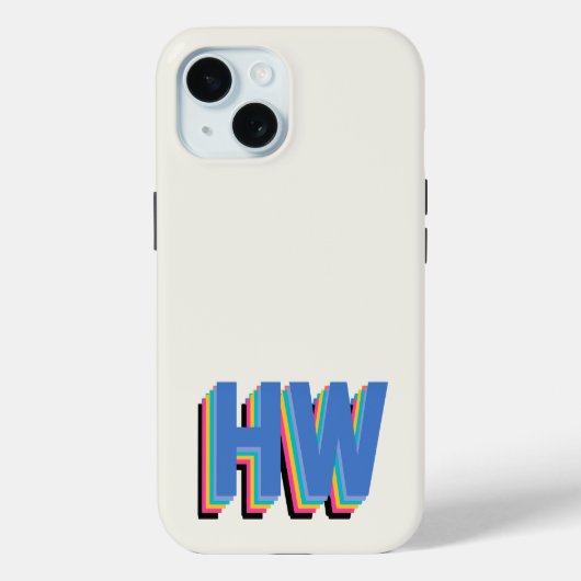 カラフル名門私立校風のイニシャル Case-Mate iPhoneケース (裏面)