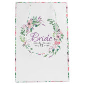 カラフル呪縛された花リース – 花嫁文字 ミディアムペーパーバッグ (正面)