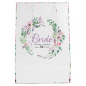 カラフル呪縛された花リース – 花嫁文字 ミディアムペーパーバッグ (裏面)