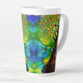 カラフル命の木ステンドグラスII カフェラテマグ (右アングル)