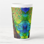 カラフル命の木ステンドグラスII カフェラテマグ (正面)