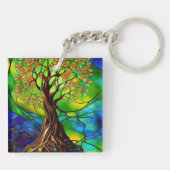 カラフル命の木ステンドグラスII キーホルダー (裏面)