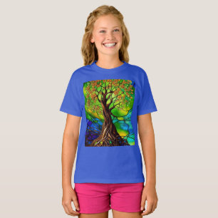 カラフル命の木ステンドグラスII Tシャツ