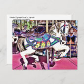 カラフル回転木馬馬のカーニバル写真ギフト ポストカード (正面/裏面)