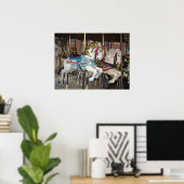 カラフル回転木馬馬写真アート ポスター (ホームオフィス)