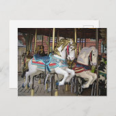 カラフル回転木馬馬写真アート ポストカード (正面/裏面)