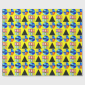 カラフル図形の折り返し紙 ラッピングペーパー (フラット)