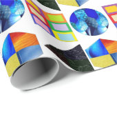 カラフル図形の折り返し紙 ラッピングペーパー (ロールコーナー)