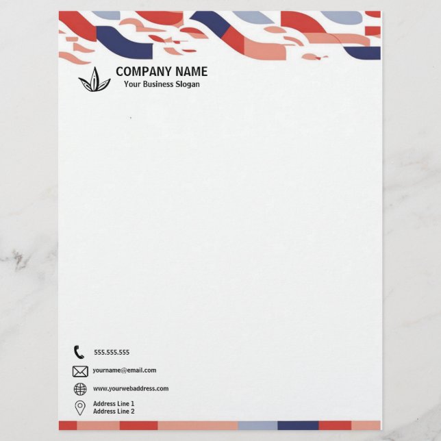 カラフル図形バナ企業のー レターヘッド (正面)