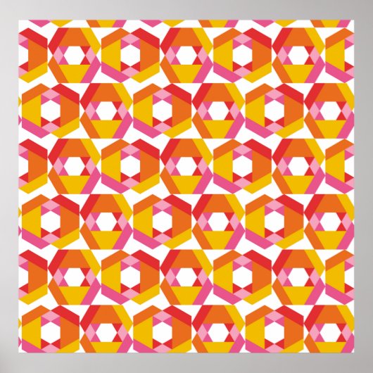 カラフル図形ミニマルアートワークのシームレスなパス ポスター (正面)