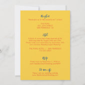 カラフル図解入りの、写真付きの手描き結婚で 招待状 (裏面)