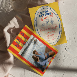 カラフル図解入りの、写真付きの描Scribble Photo's 結婚. 招待状