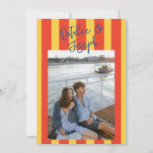 カラフル図解入りの、写真付きの描Scribble Photo's 結婚. 招待状 (裏面)