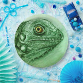 カラフル図解入りの、写真付きの紙プレート – イグアナ ペーパープレート (パーティー)