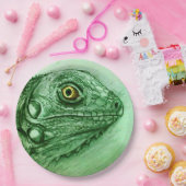 カラフル図解入りの、写真付きの紙プレート – イグアナ ペーパープレート (パーティー)